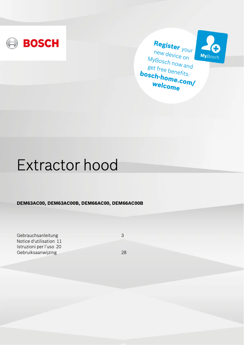 Page 1 of the manual User Manual Bosch DEM66AC00
