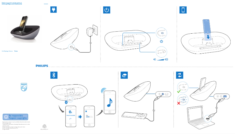 Page 1 of the manual Quick Start Guide Philips DS3500