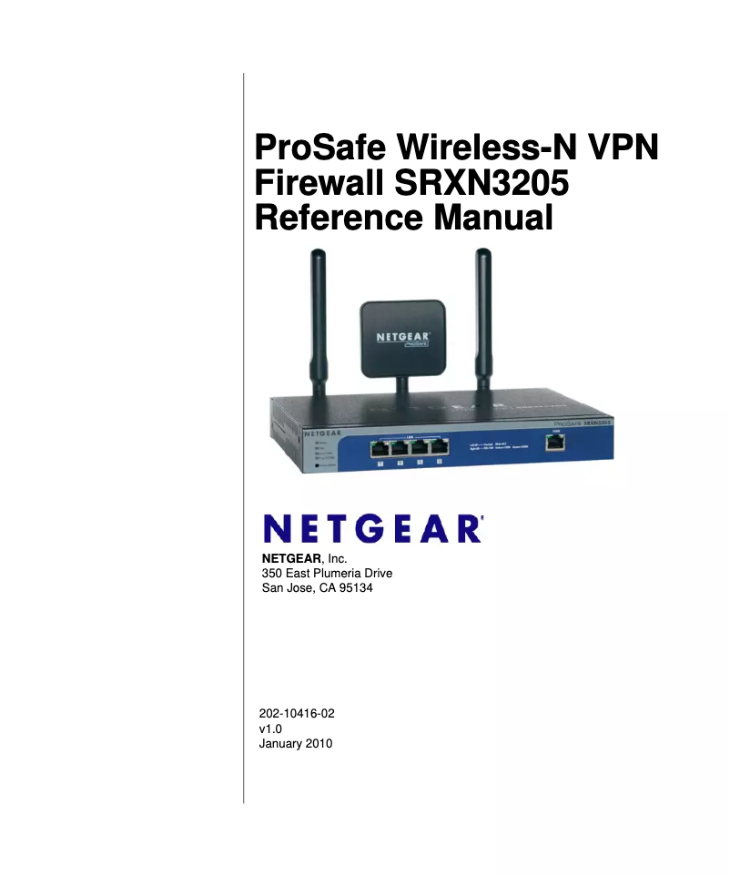 Page 1 de la notice Manuel utilisateur Netgear SRXN3205