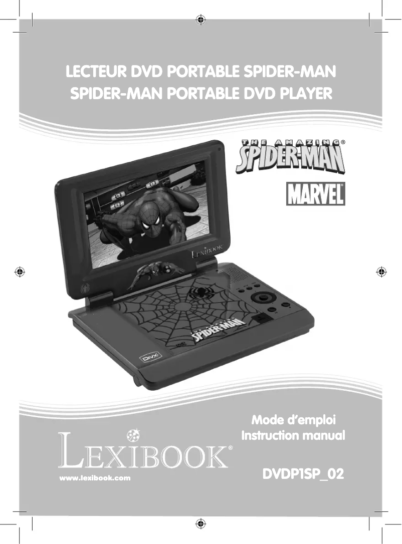 Page 1 de la notice Manuel utilisateur Lexibook DVDP1SP_02 Spiderman
