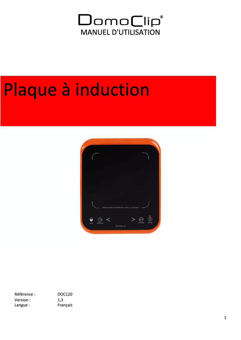 Page 1 de la notice Manuel utilisateur Domoclip DOC120