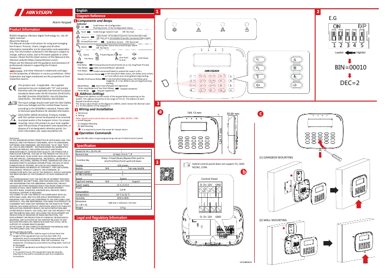 Página 1 del manual Manual de usuario Hikvision DS-PK-LRT(433MHz)