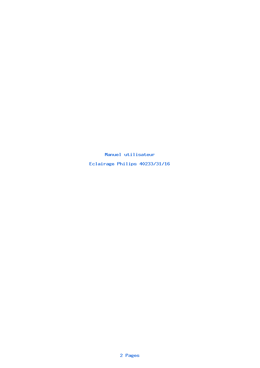 Page 1 de la notice Manuel utilisateur Philips 40233/31/16