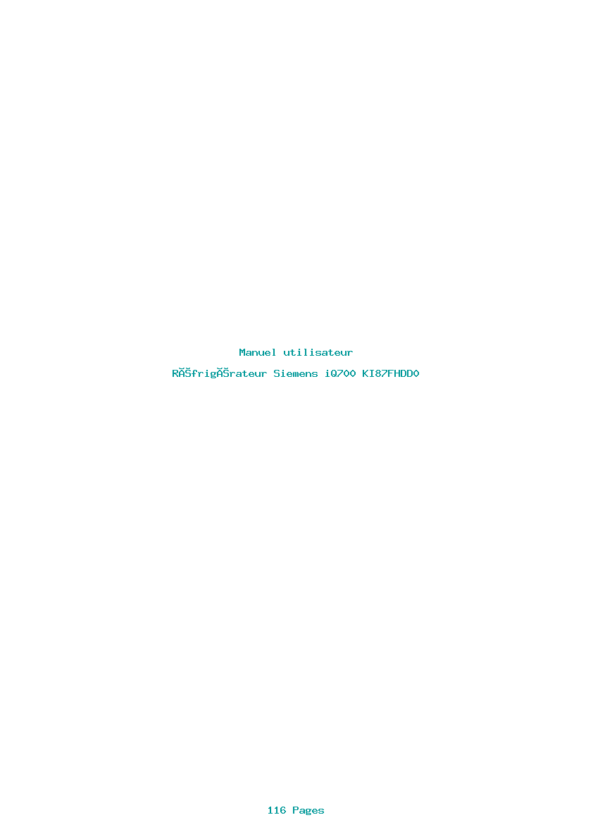 Page 1 de la notice Manuel utilisateur Siemens iQ700 KI87FHDD0