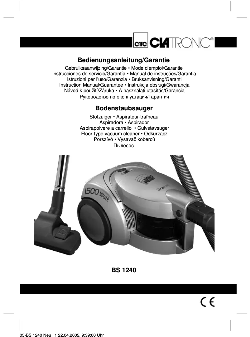 Page 1 de la notice Manuel utilisateur Clatronic BS 1240