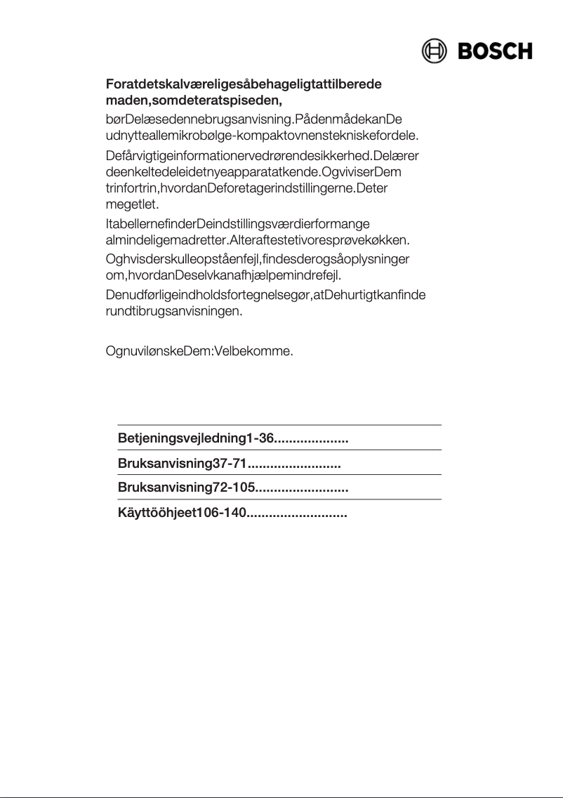 Page 1 de la notice Manuel utilisateur Bosch HMT85M620