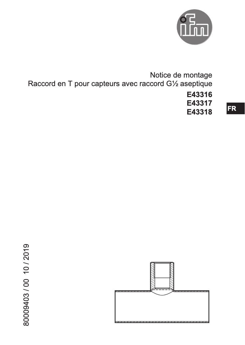 Page 1 de la notice Manuel utilisateur IFM E43317