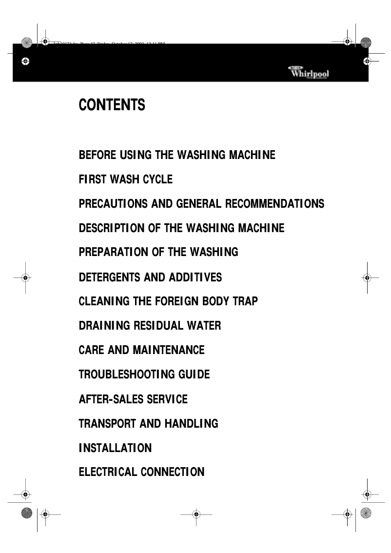 Página 1 del manual Manual de usuario Whirlpool AWT 2240/1