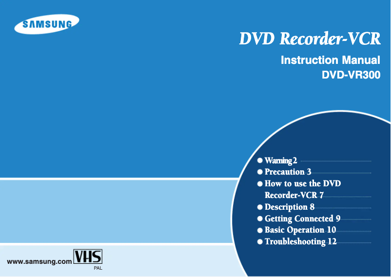 Image de la première page du manuel de l'appareil DVD-VR300