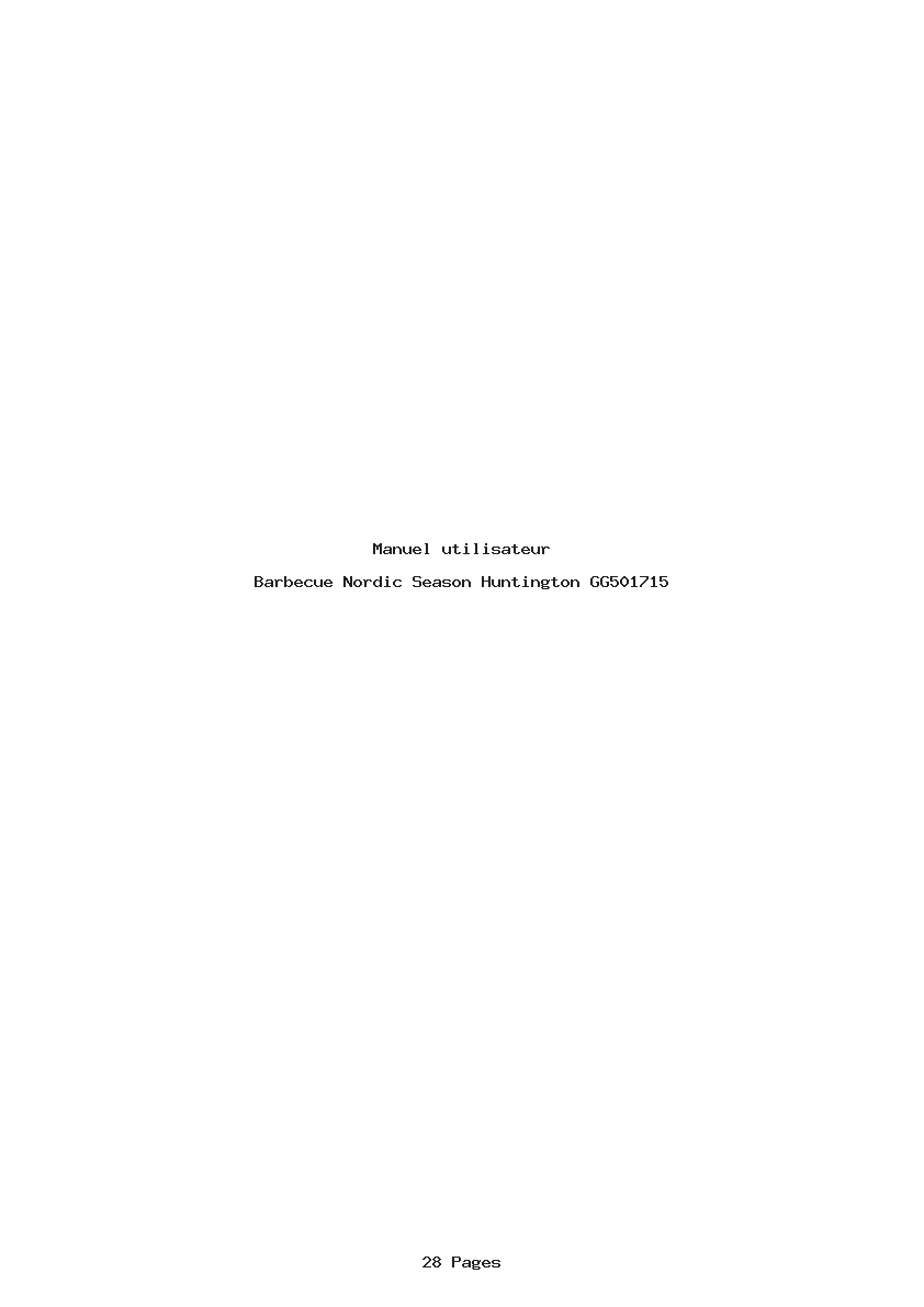 Page 1 de la notice Manuel utilisateur Nordic Season Huntington GG501715