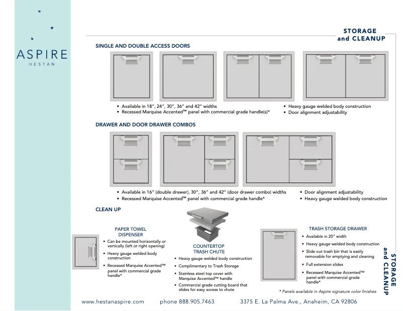 Page 1 de la notice Fiche technique Hestan Aspire 20