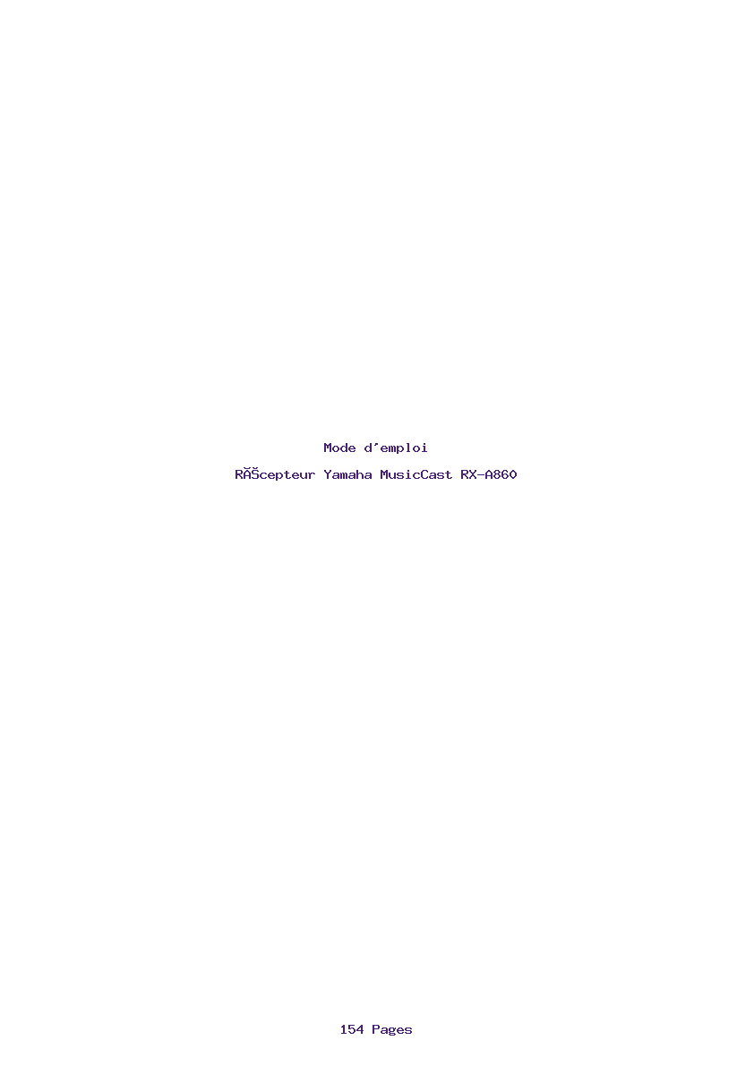 Page 1 de la notice Mode d'emploi Yamaha MusicCast RX-A860