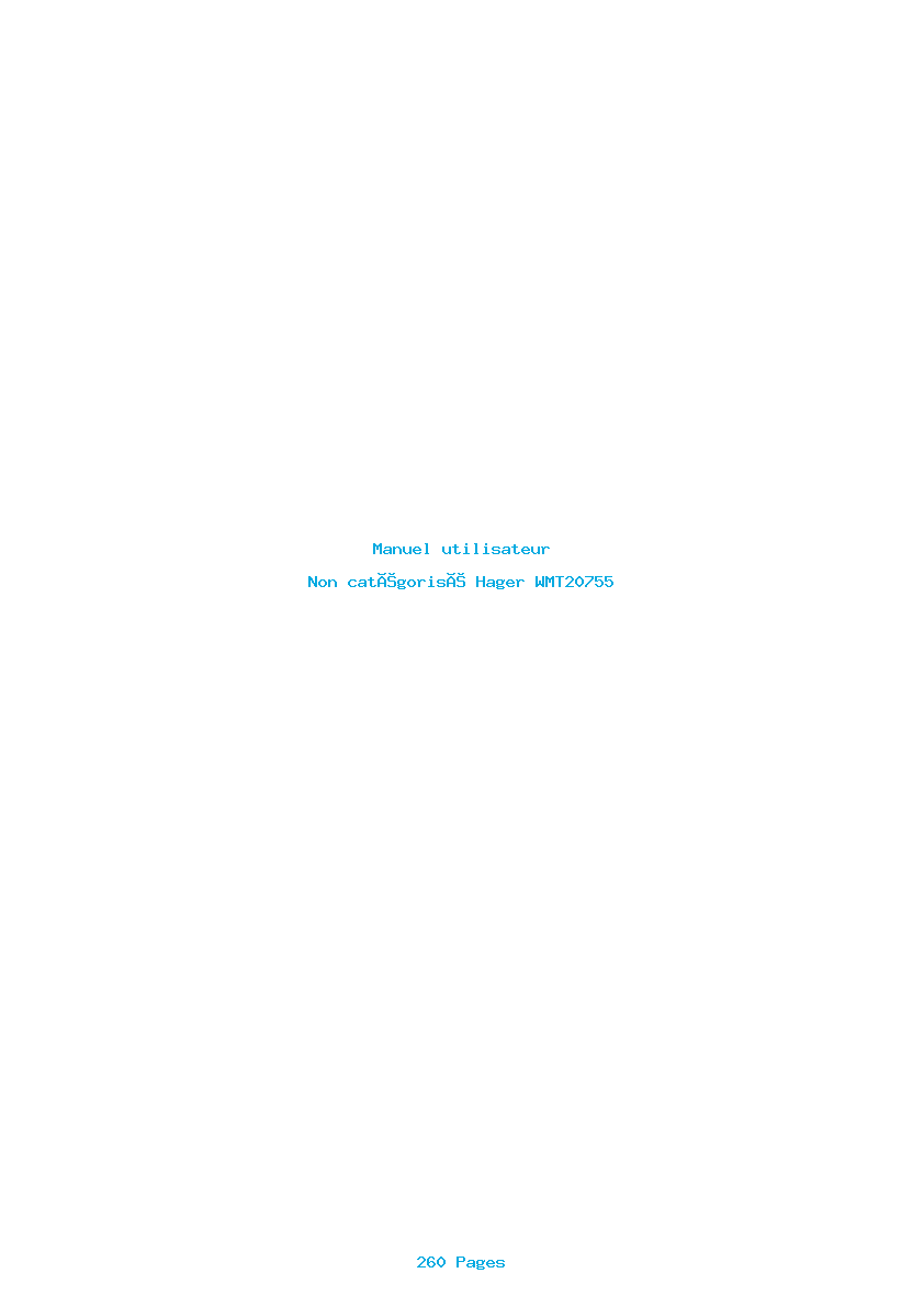 Image de la première page du manuel de l'appareil WMT20755