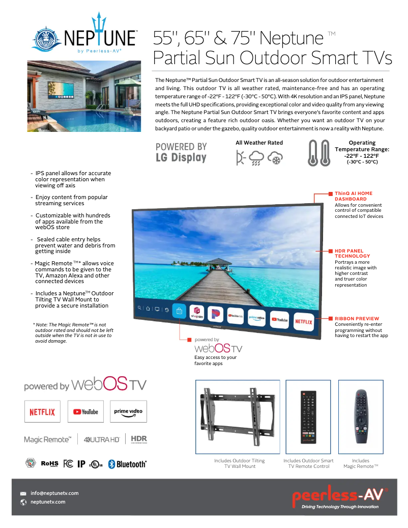 Page 1 de la notice Fiche technique Peerless-AV NT753