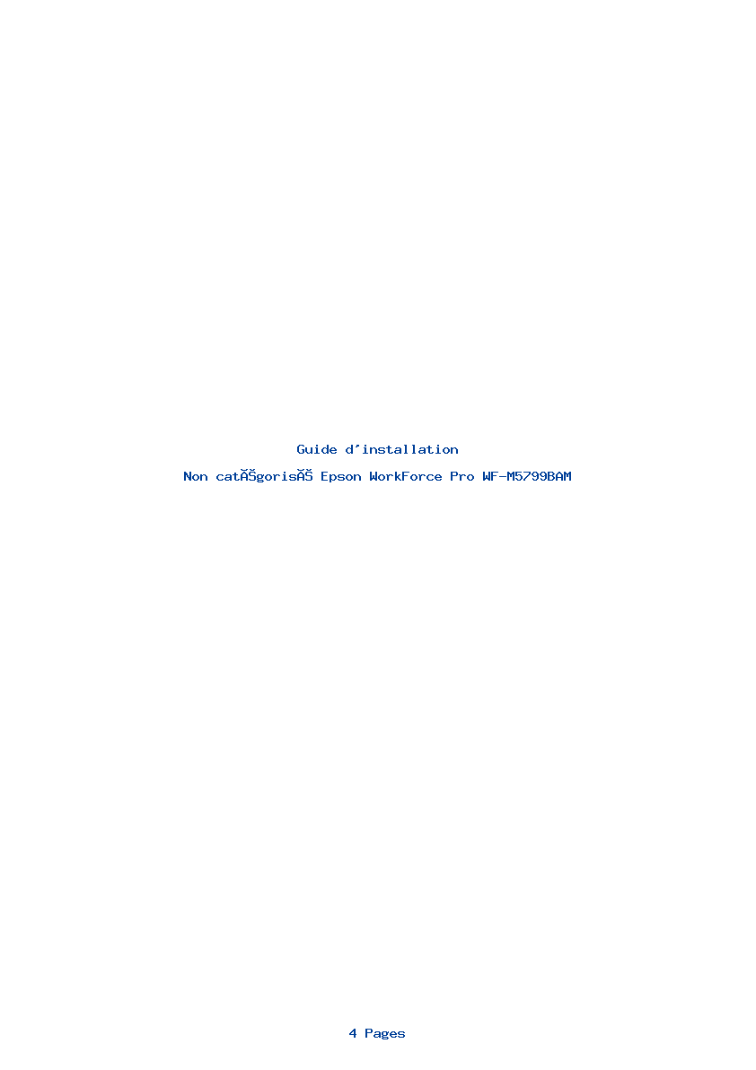 Page 1 de la notice Guide d'installation Epson WorkForce Pro WF-M5799BAM