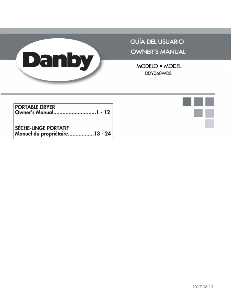 Page 1 de la notice Manuel utilisateur Danby DDY060WDB