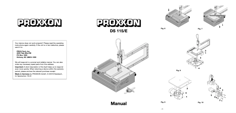 Page 1 of the manual User Manual Proxxon DS 115/E