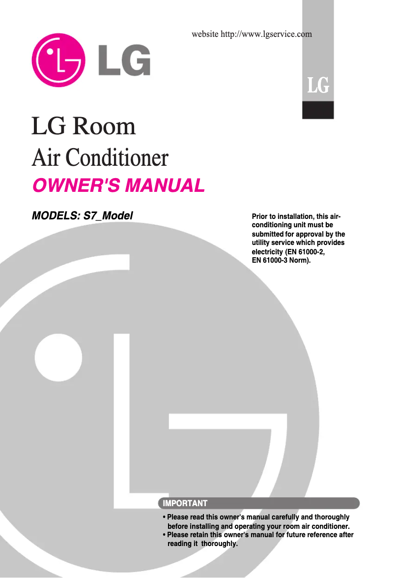 Page 1 of the manual User Manual LG HSUC1267V76