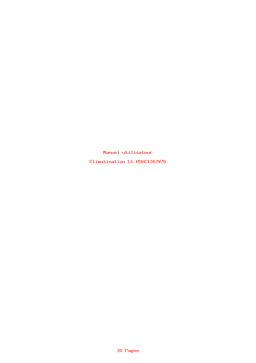 Page 1 de la notice Manuel utilisateur LG HSUC1267V76