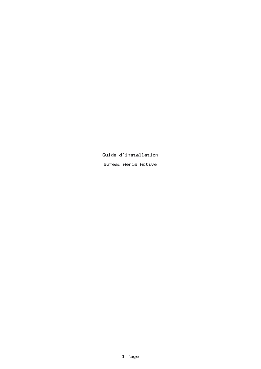 Page 1 de la notice Guide d'installation Aeris Active