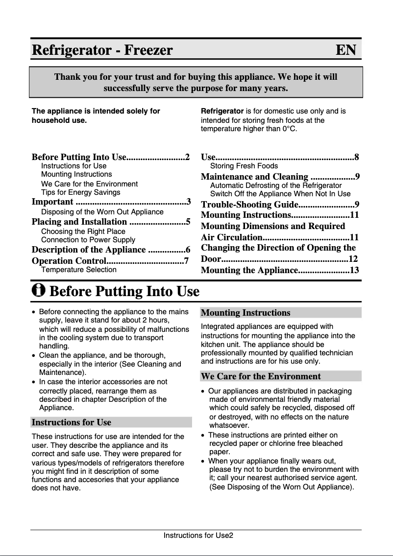 Page 1 de la notice Mode d'emploi Gorenje RI4121AW