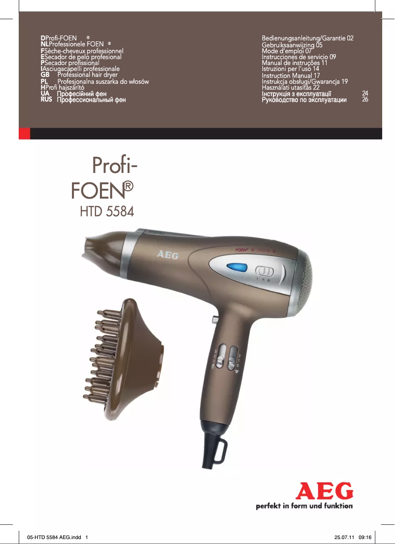 Page 1 de la notice Manuel utilisateur AEG HTD 5584