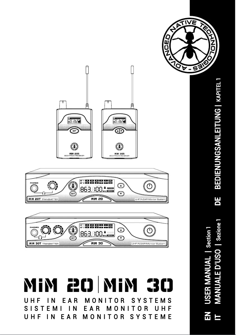 Page 1 de la notice Manuel utilisateur ANT MIM 20