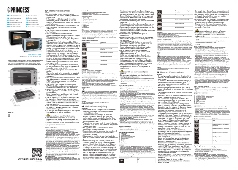 Page 1 de la notice Manuel utilisateur Princess 112759