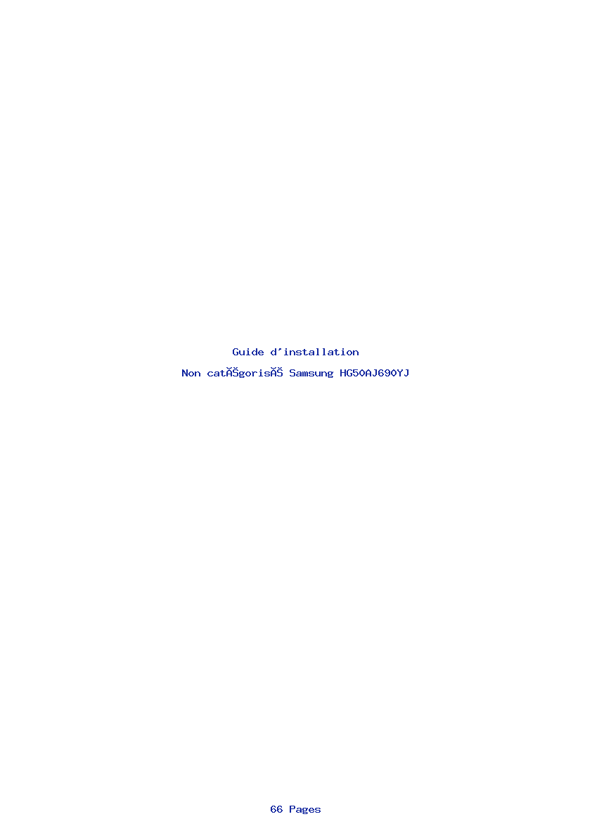 Page 1 de la notice Guide d'installation Samsung HG50AJ690YJ
