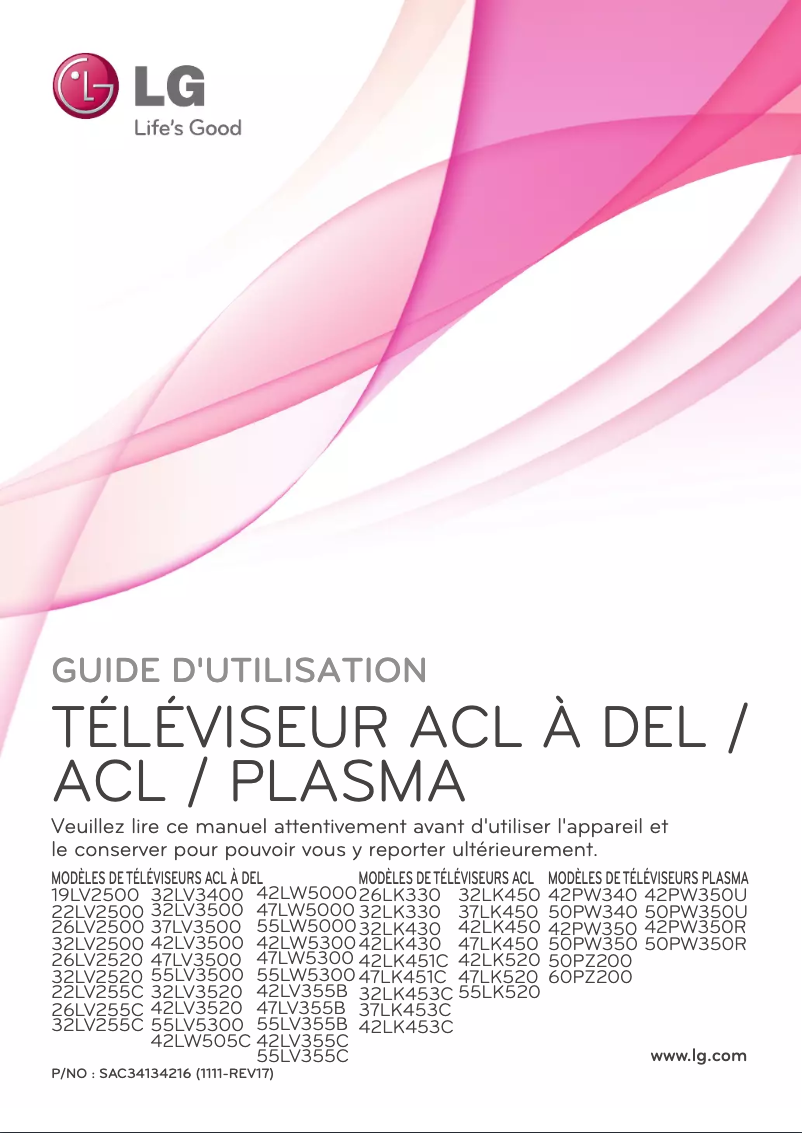 Page 1 de la notice Manuel utilisateur LG 47LK450