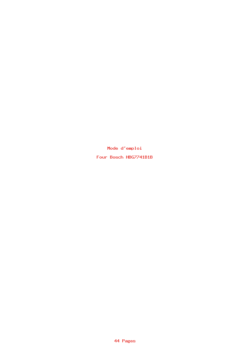 Page 1 de la notice Mode d'emploi Bosch HBG7741B1B