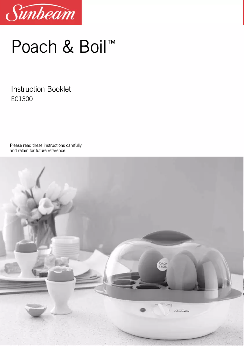 Page 1 de la notice Manuel utilisateur Sunbeam Poach & Boil EC1300