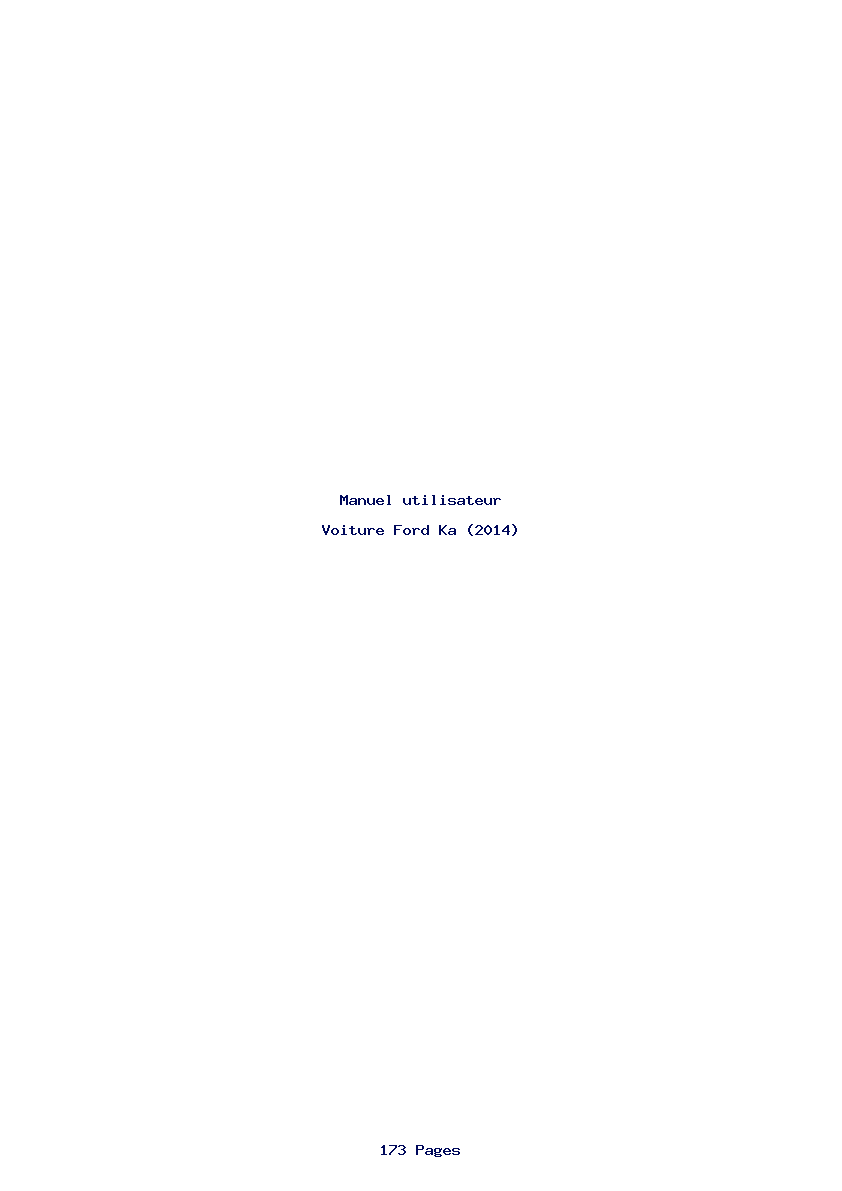 Page 1 de la notice Manuel utilisateur Ford Ka (2014)