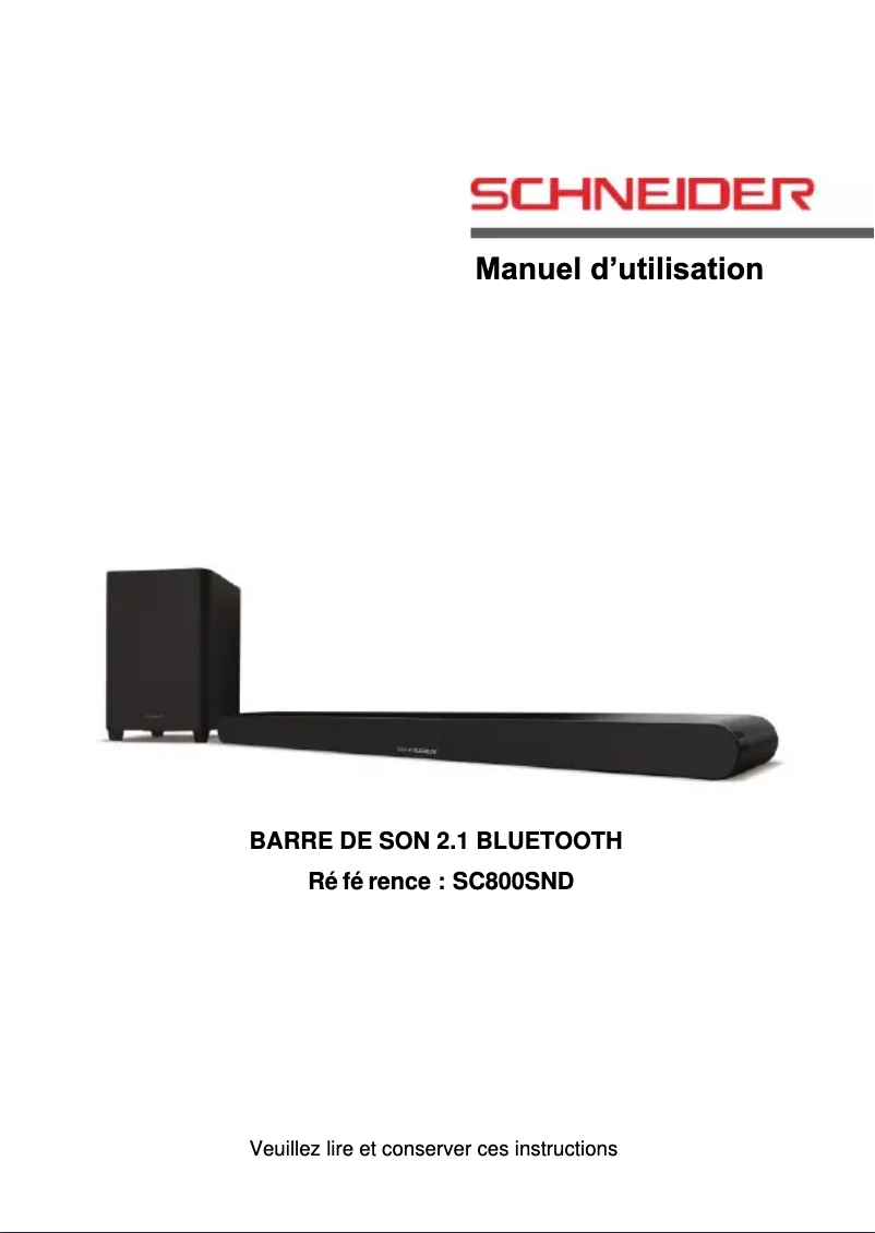 Página 1 del manual Manual de usuario Schneider SC800SND