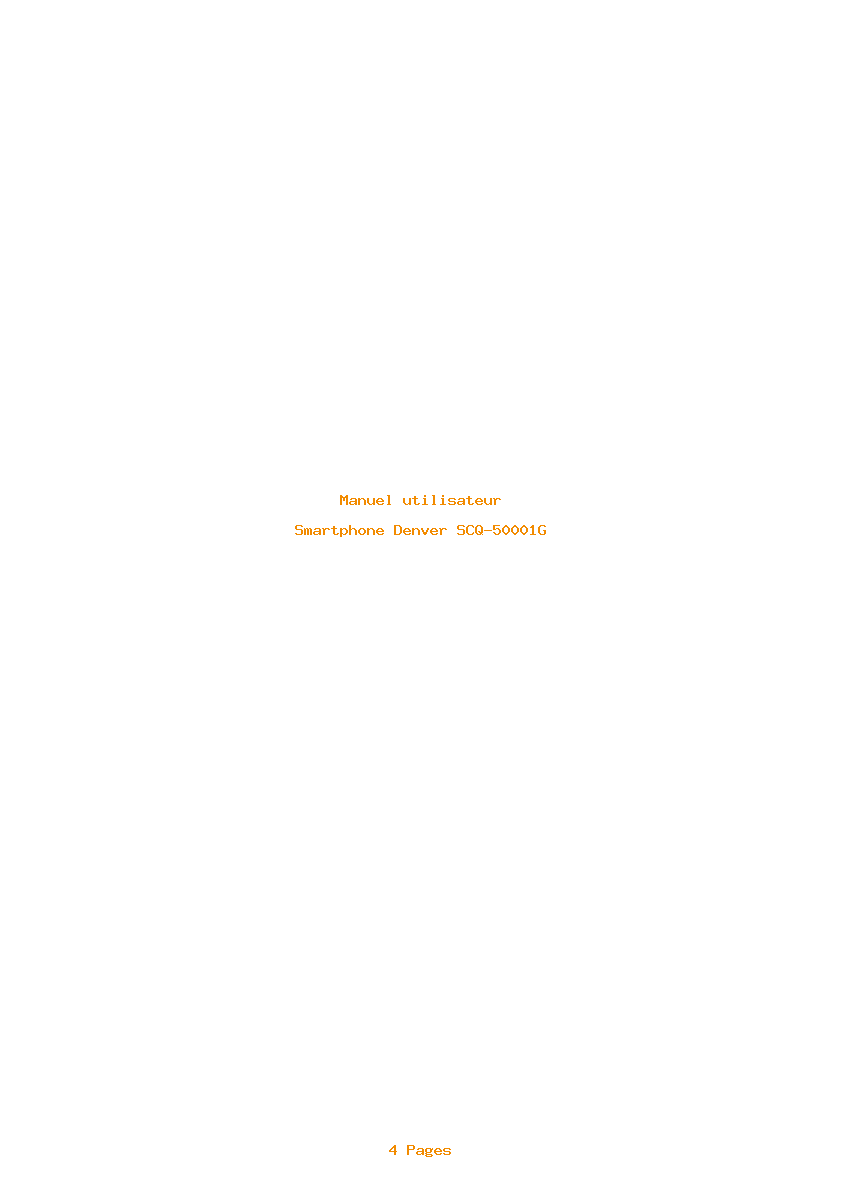 Page 1 de la notice Manuel utilisateur Denver SCQ-50001G