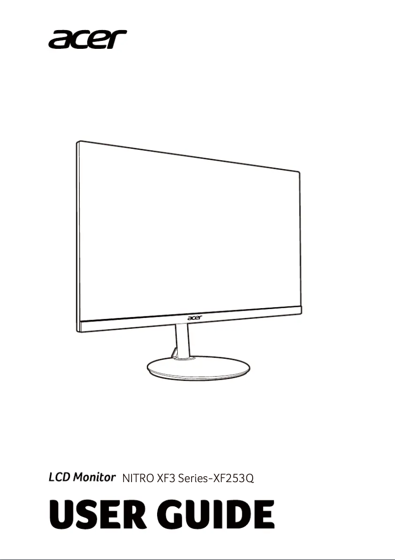 Page 1 de la notice Guide de démarrage rapide Acer XF253QZ