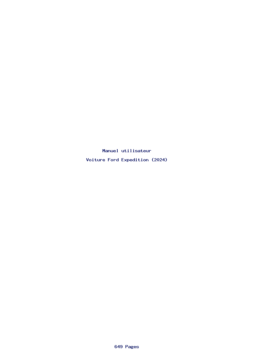 Page 1 de la notice Manuel utilisateur Ford Expedition (2024)