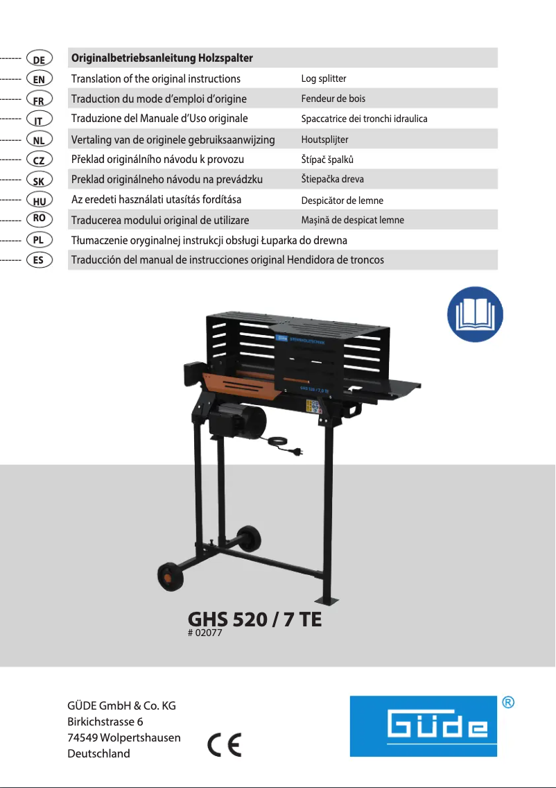 Page 1 de la notice Manuel utilisateur Güde GHS 520 / 7 TE