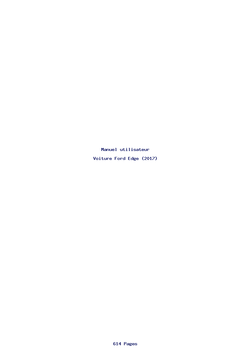 Page 1 de la notice Manuel utilisateur Ford Edge (2017)