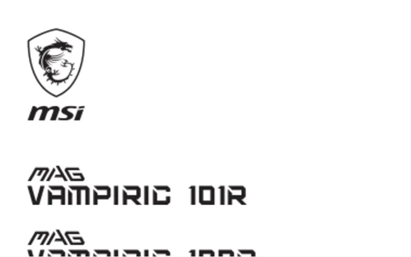 Page 1 de la notice Manuel utilisateur MSI MAG VAMPIRIC 100R