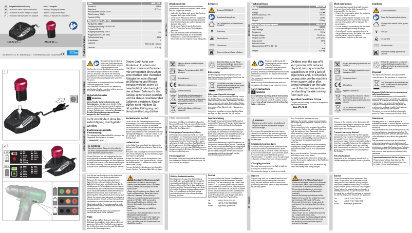 Page 1 de la notice Manuel utilisateur Güde LGA 12-24