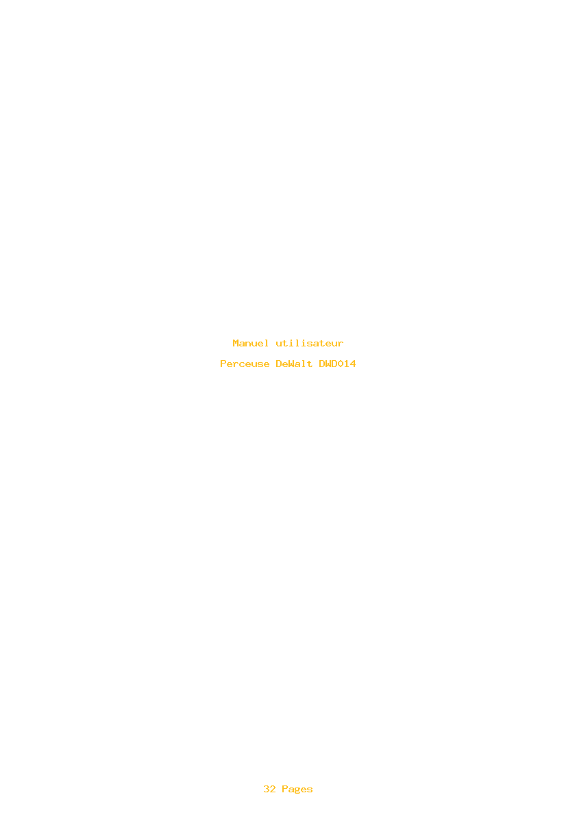 Page 1 de la notice Manuel utilisateur DeWalt DWD014