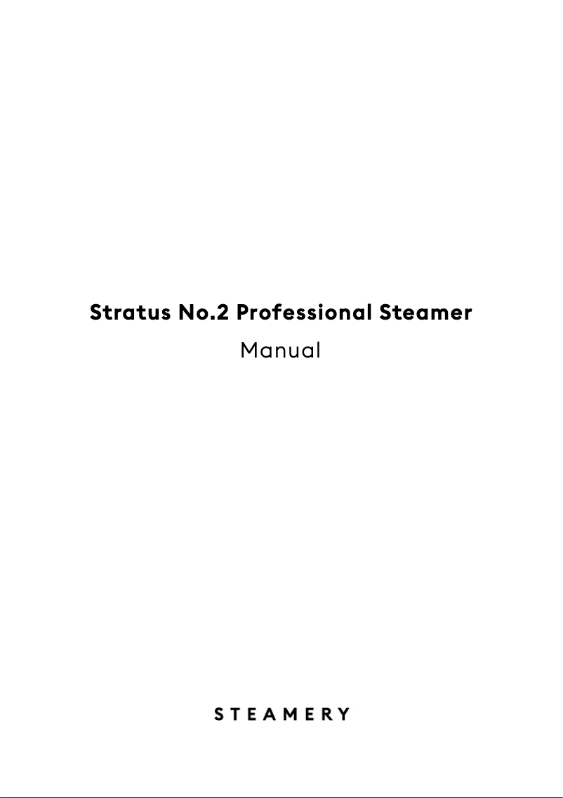 Page 1 de la notice Manuel utilisateur Steamery Stratus No.2