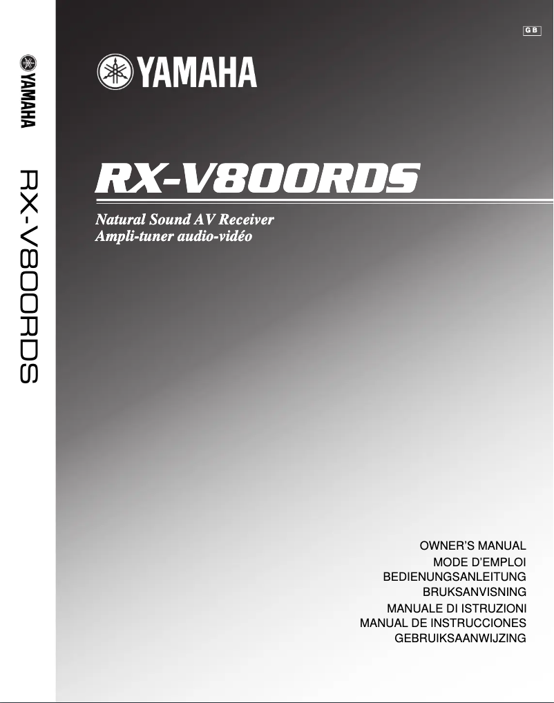 Page 1 de la notice Manuel utilisateur Yamaha RX-V800RDS
