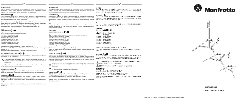 Page 1 de la notice Manuel utilisateur Manfrotto 1052BAC