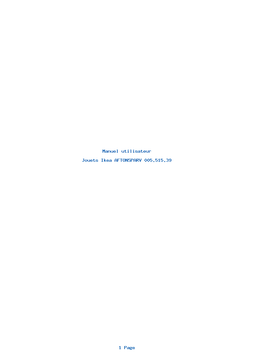 Page 1 de la notice Manuel utilisateur Ikea AFTONSPARV 005.515.39