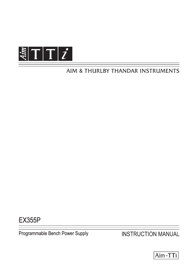 Page 1 de la notice Manuel utilisateur Aim TTi EX355P