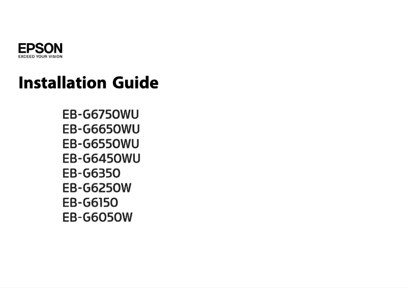 Page 1 de la notice Guide d'installation Epson EB-G6450WU