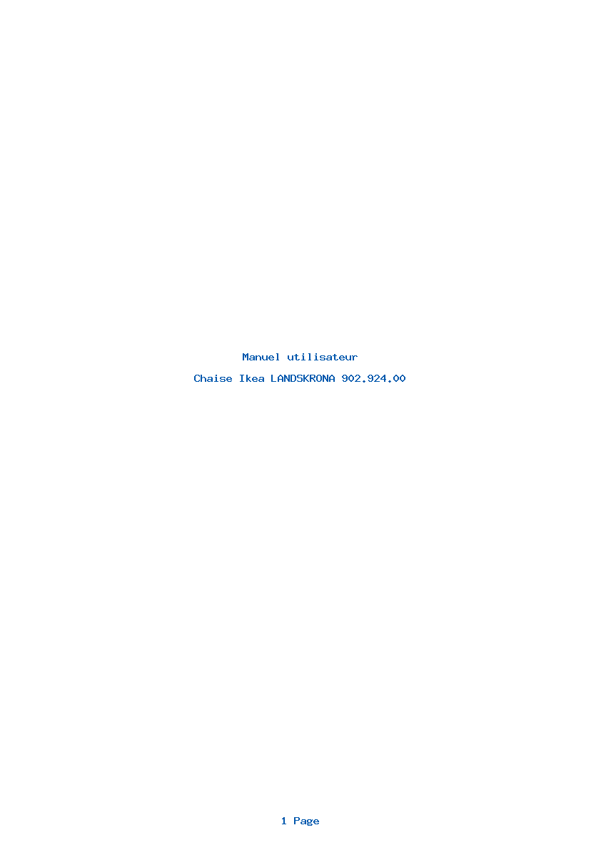 Page 1 de la notice Manuel utilisateur Ikea LANDSKRONA 902.924.00