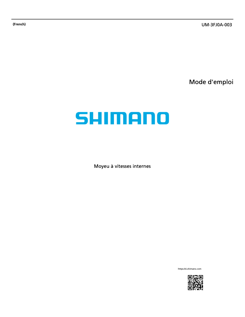Page 1 de la notice Manuel utilisateur Shimano SG-S7051-11